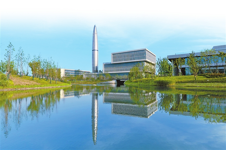 西湖大學云谷校區圖書館和標志塔。西湖大學供圖.jpg